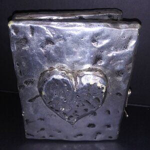 Umberto Eco Silver Metal Heart Photo Frame 1997 Love Binds the Heart 4 Inch